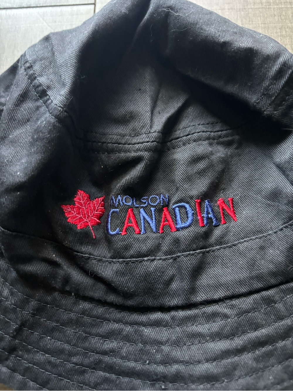 2 for $10- Vintage "I AM CANADIAN" Molson Canadian Black Bucket Hat